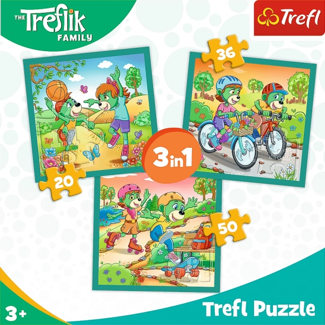 Puzzle Treflíci: cunoașteți familia Treflík 3v1