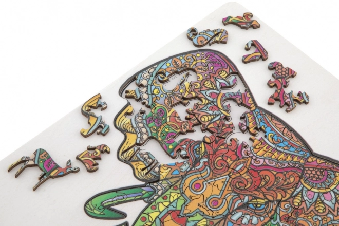 Puzzle de lemn cu contur elefant