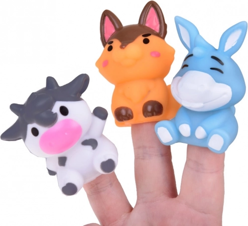 Mănuși deget din cauciuc Animale de fermă - set de 5 figurine