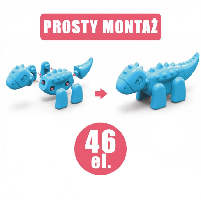 Set construcție Dinozauri 2în1 joc de masă