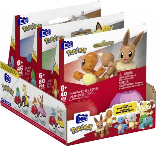 Set de construcție Mega Poke Ball cu Charmander și Eevee