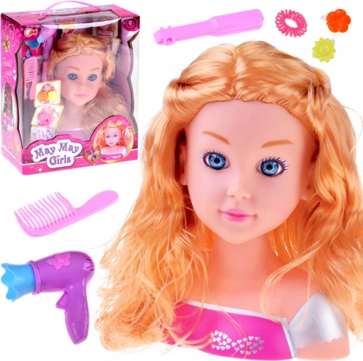 cap pentru coafat – păpușă blondă cu accesorii de coafor 20 cm