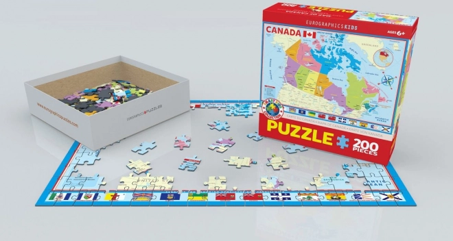 Puzzle Harta Canadei 200 piese