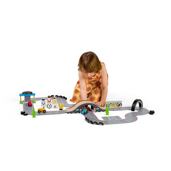 Circuit din lemn pentru ziua cursei Bigjigs Rail