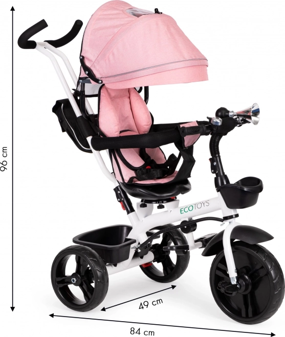 Tricicletă copii cu scaun rotativ 360°