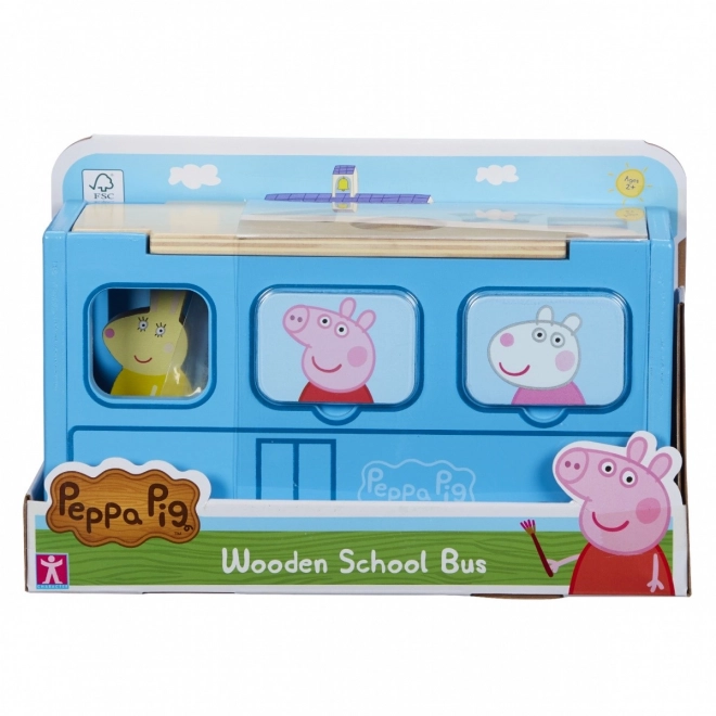 Puzzle din lemn autobuz școlar Peppa Pig