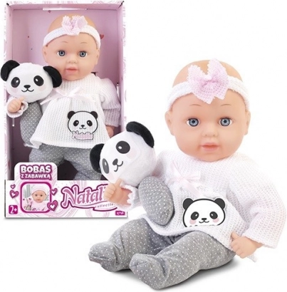 Păpușă NATALIA bebeluș 33 cm cu jucărie