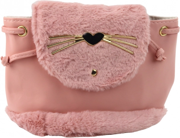 rucsac roz din pluș pentru copii cu urechiușe, bretea reglabilă, 22 cm, 4 l