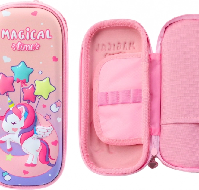 Penar roz cu unicorn 3D cu două compartimente