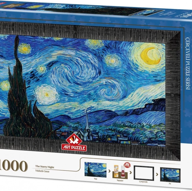 Puzzle Noapte Înstelată cu cadru și lipici 3în1