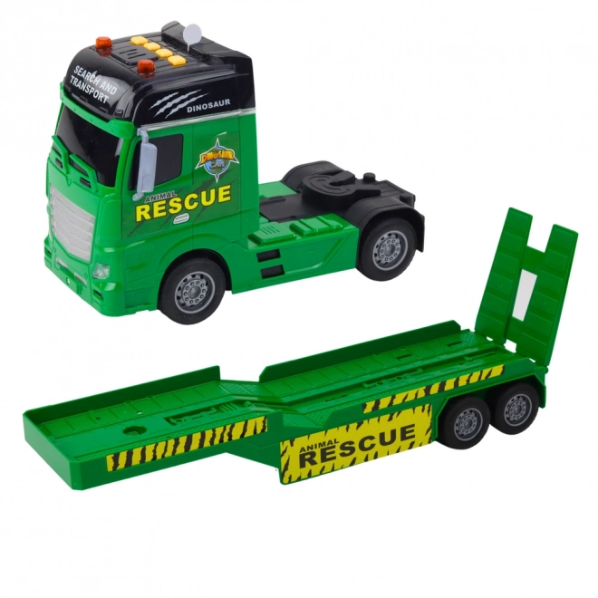 Set de salvare cu camion, elicopter și dinozaur