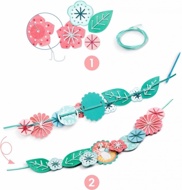 Djeco set creativ coliere florale brodate