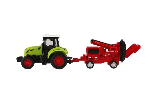 Tractor cu remorcă din plastic 24cm cu fricțiune