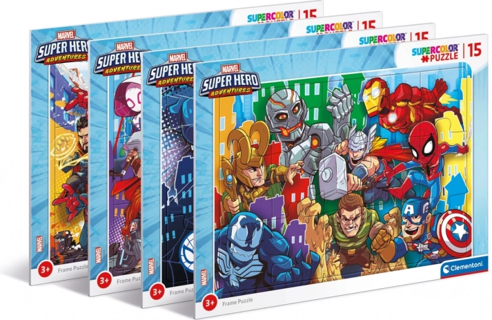 Puzzle în ramă 15 piese Superhero Clementoni