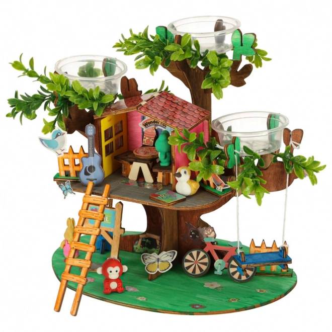 Set creativ de construit căsuță în copac cu accesorii