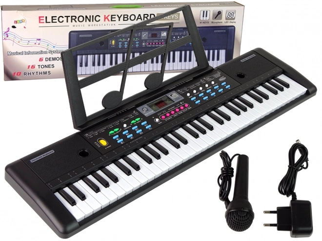 Keyboard Muzical pentru Copii cu 61 de Clape și Microfon