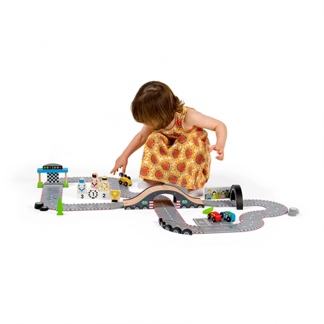 Circuit din lemn pentru ziua cursei Bigjigs Rail