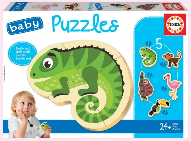 Puzzle Educa pentru copii animale tropicale