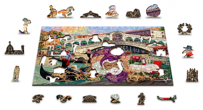 puzzle din lemn carnavalul de la veneția 2 în 1, 300 piese eco