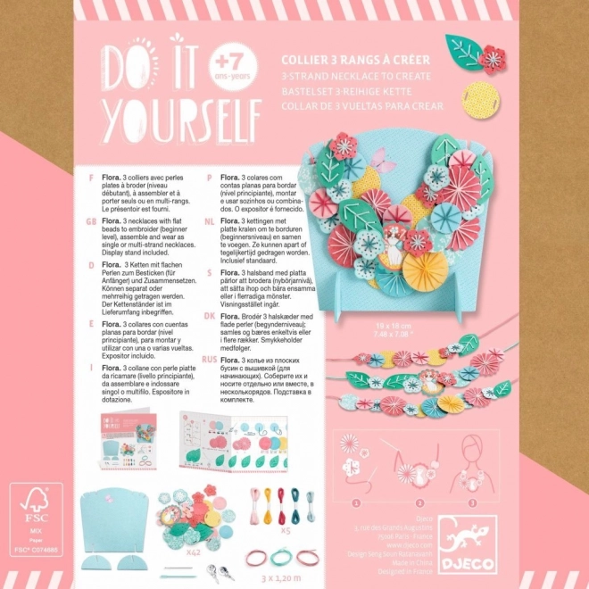Djeco set creativ coliere florale brodate