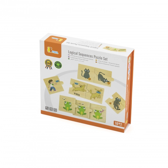 Puzzle din lemn pentru potrivirea activităților animalelor