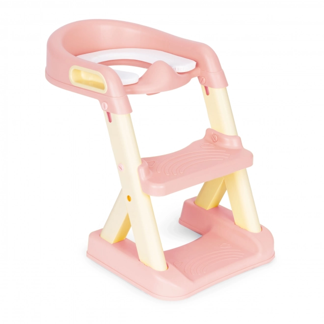 Scaun de toaleta pentru copii cu scarita galben Ecotoys