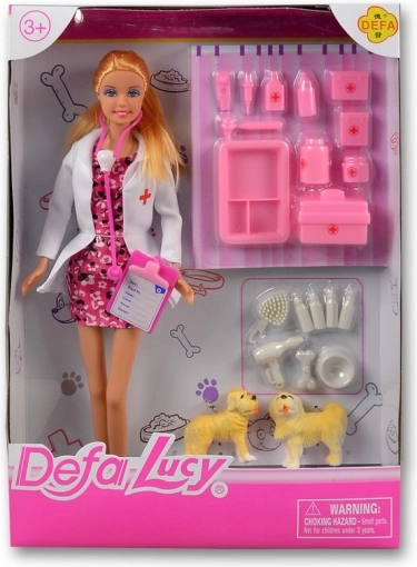 Păpușa Lucy veterinară roz