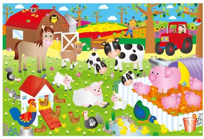 Puzzle Galt de podea cu animale din fermă 30 piese