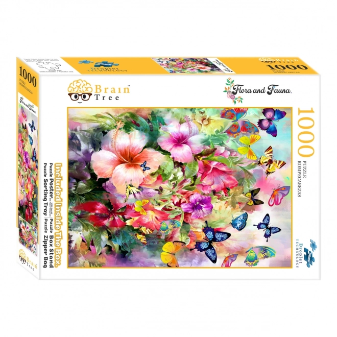 Puzzle Brain Tree flori și fluturi 1000 piese