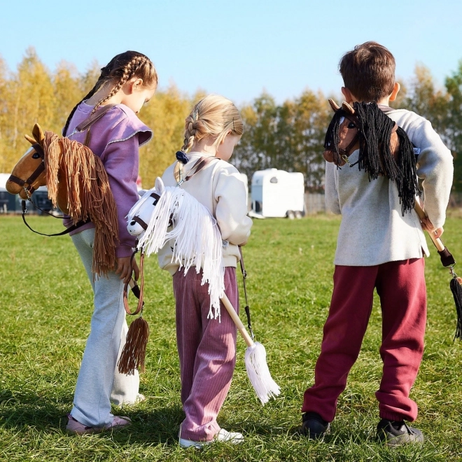 Cal de lemn pe băț Hobby Horse HOPPIHORSE Maro castaniu