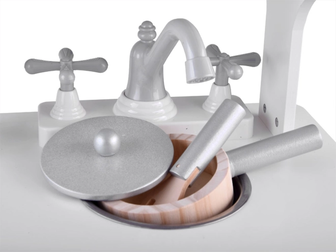 Chiuvetă metalică și robinete rotative