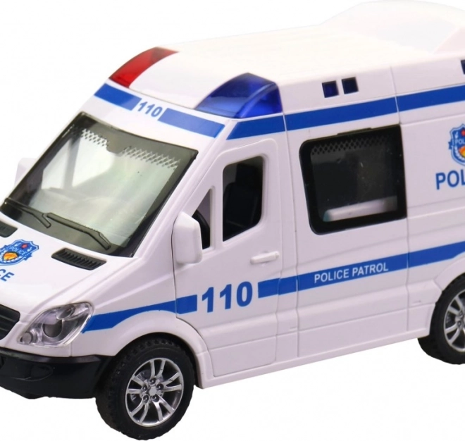 Ambulanță auto cu lumină și sunet, 14 cm