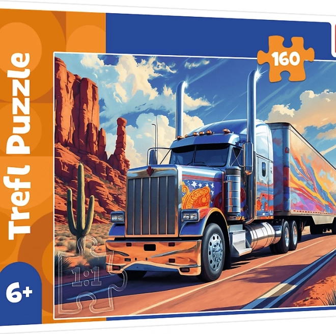 Puzzle camion pe drum 160 piese