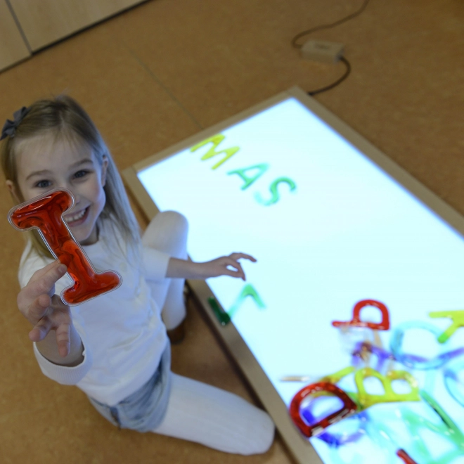 Panou LED luminos pătrat Masterkidz colorat + set de accesorii