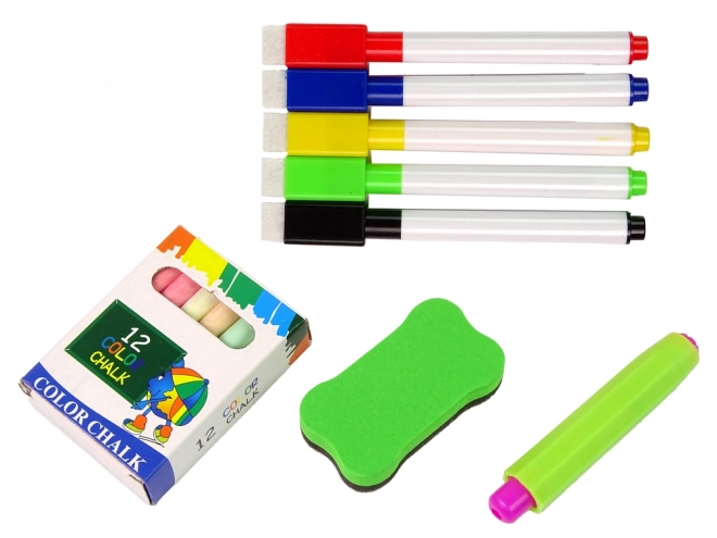 Tablă de jocuri 3 în 1 cu suprafețe desen și joc ludo menta