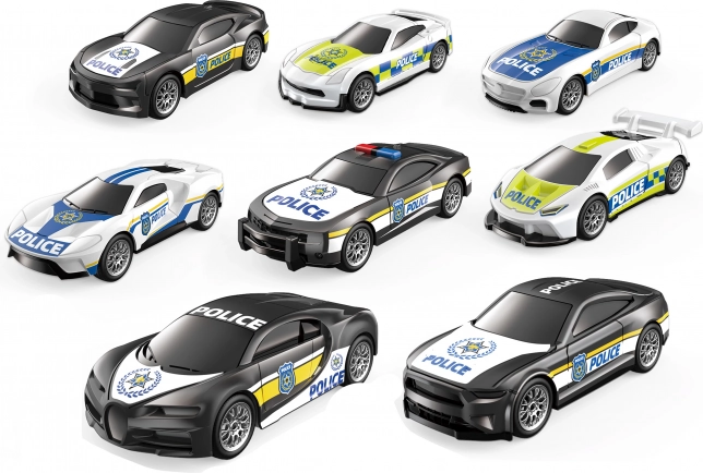 Mașini de poliție cu tracțiune pe spate, set de 4 bucăți