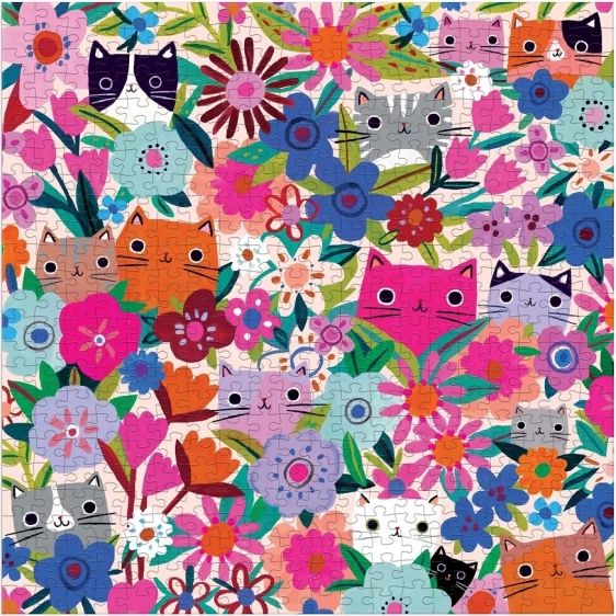 Puzzle Pisici în flori 500 de piese