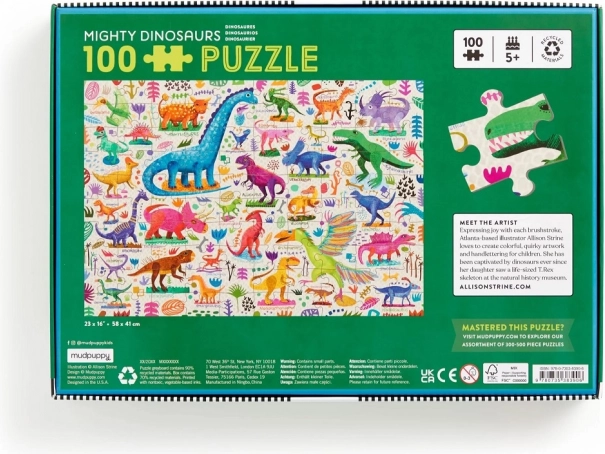 Puzzle Mudpuppy Dinozauri Puternici 100 de Piese