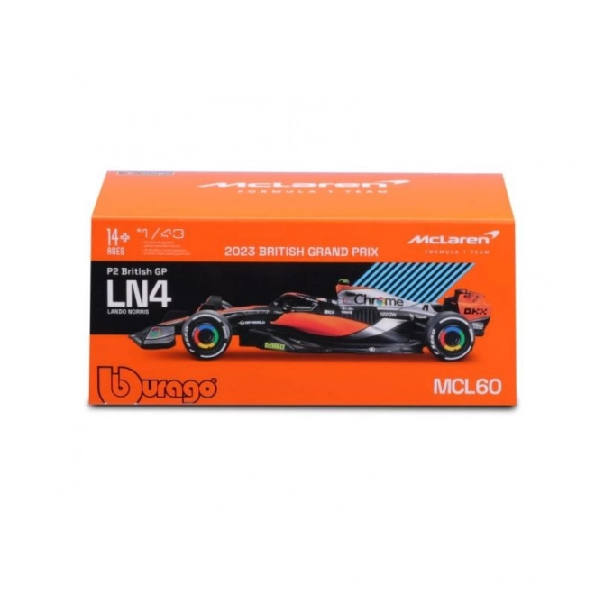 Model F1 McLaren MCL60 Lando Norris la Scară 1:43 de la Bburago