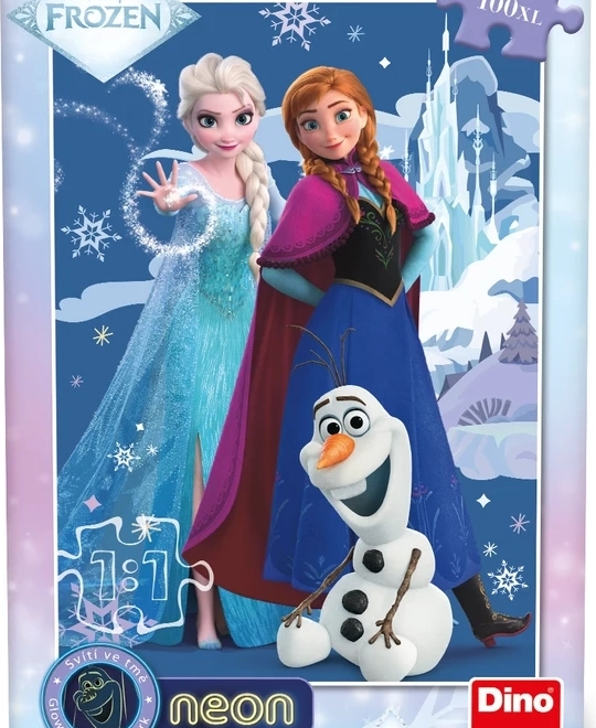 Puzzle luminos Regatul de Gheață: Surorile Magice 100 de piese