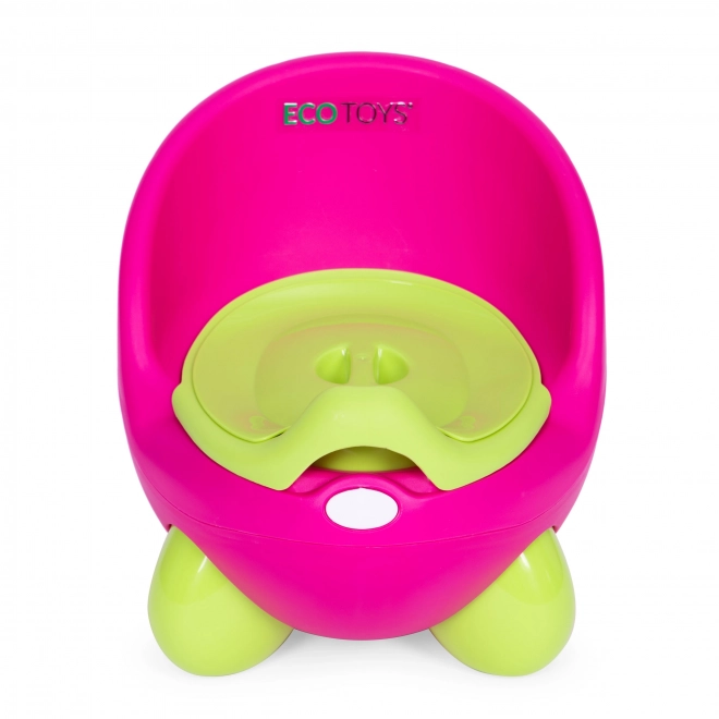 Oliță ergonomică copii cu insert detasabil și picioare antiderapante Roz-Verde Ecotoys