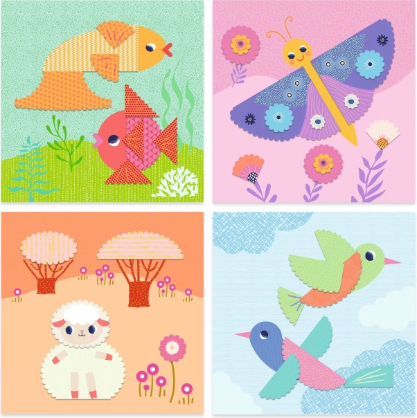 Set de tăiere creativ Djeco Animale