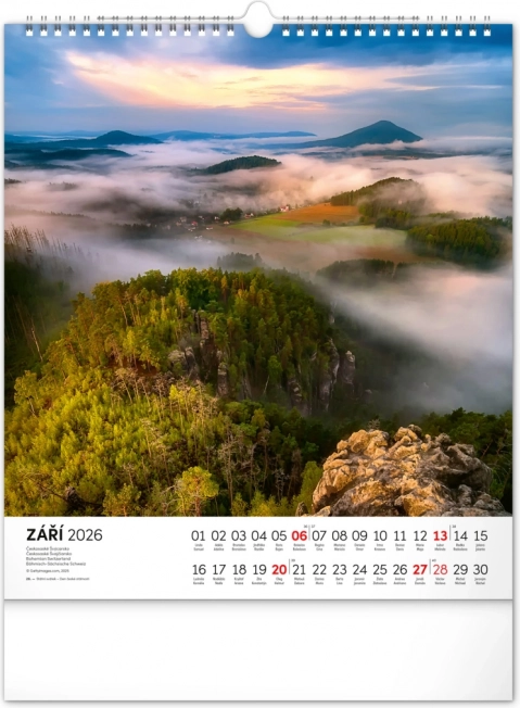 Calendar de perete Republica Cehă 2026