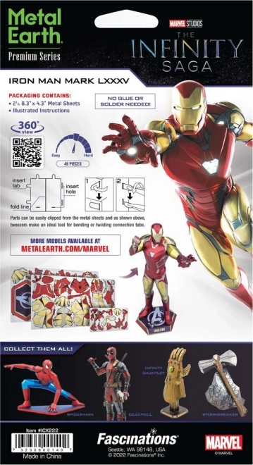 Puzzle 3D Metal Earth Marvel: Iron Man Mark LXXXV