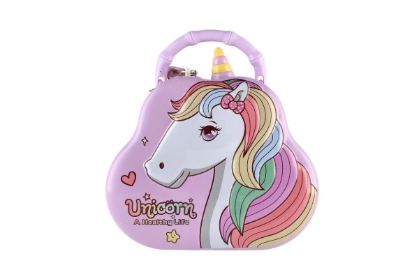 Pușculiță geantă unicorn metalică cu încuietoare