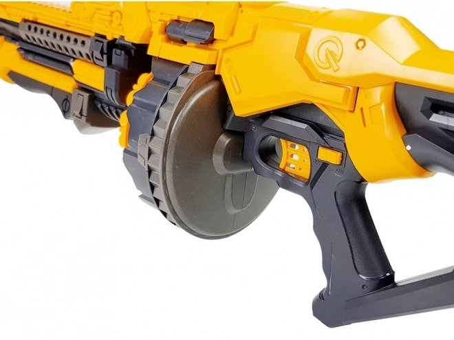 Pistolă electrică din spumă pentru copii cu magazie rotativă - galbenă