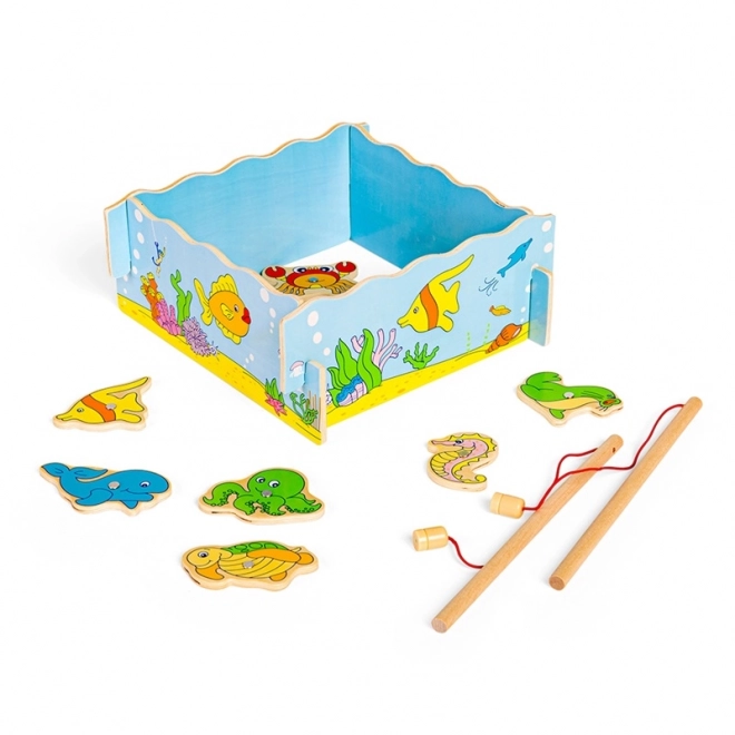 Bigjigs Toys joc magnetic de pescuit cu peștișori de mare