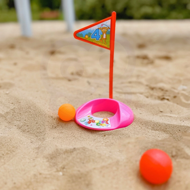Set de golf pentru copii cu suport pe roți Woopie