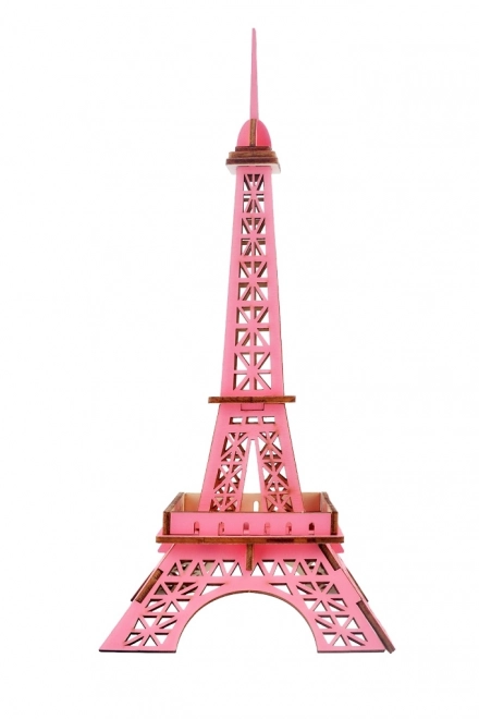 Puzzle 3D Turnul Eiffel din lemn roz