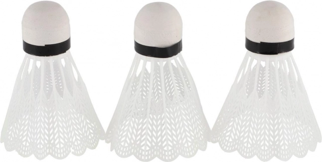 Fluturașe de badminton albe 3 bucăți din plastic
